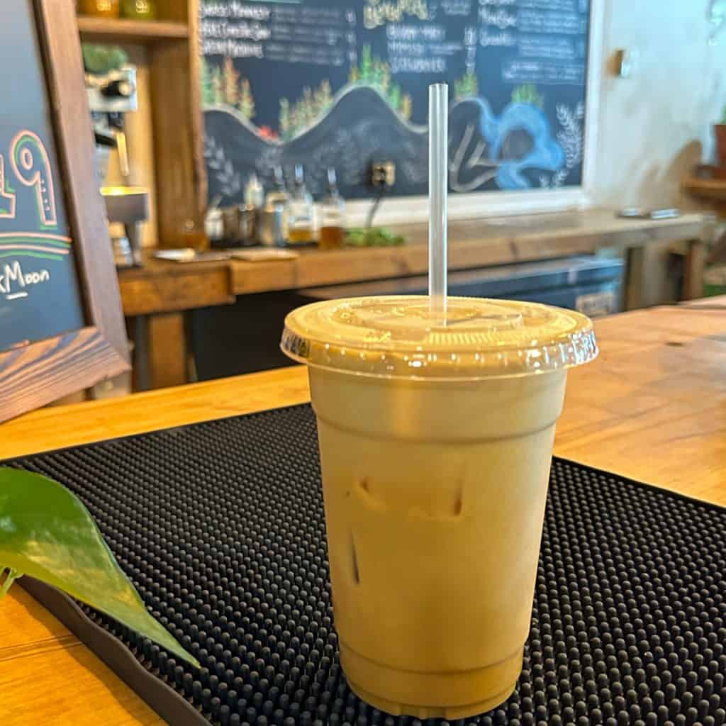 Iced Coffee at White Moon Cafe in Sylva NC