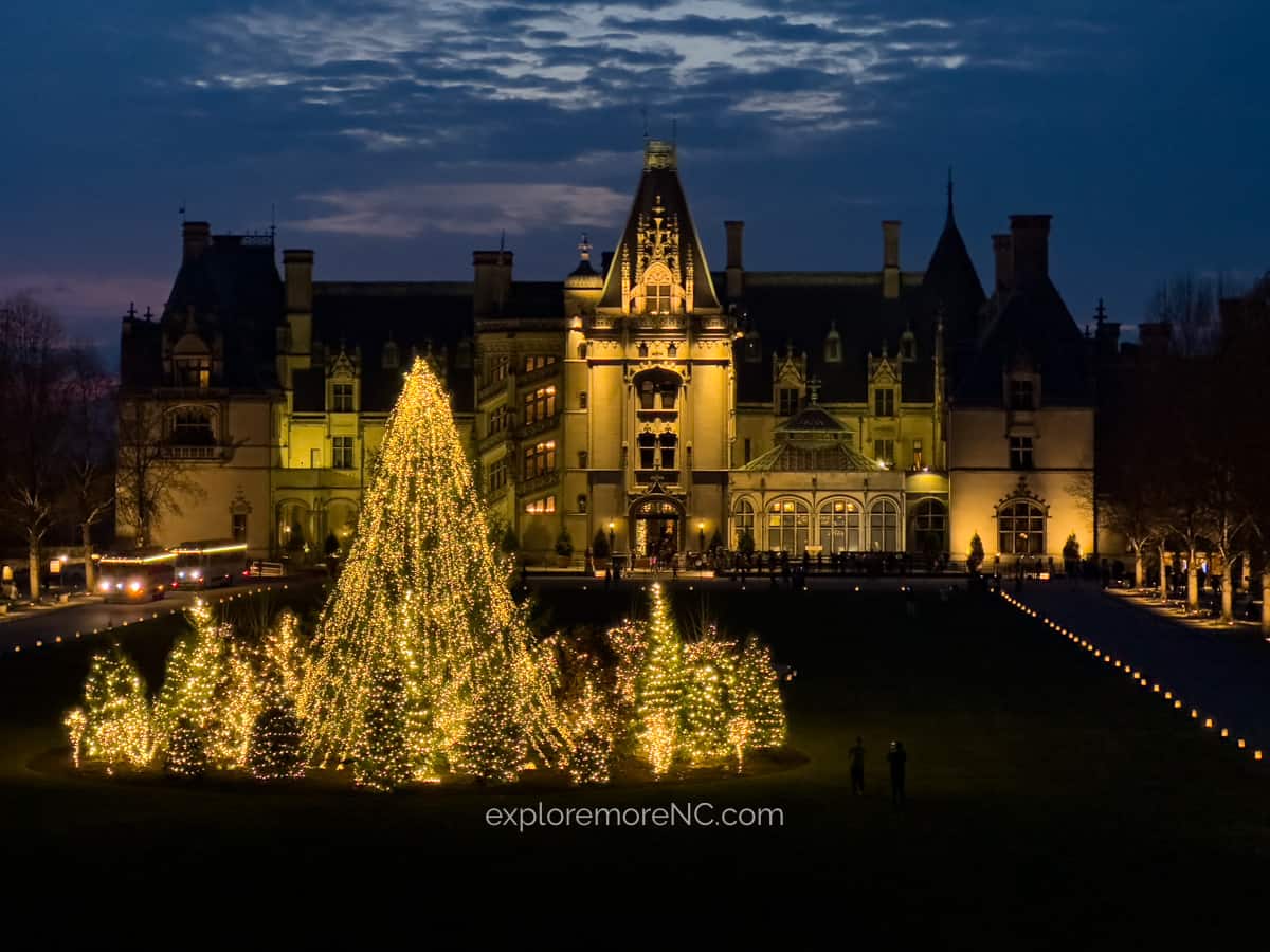 Biltmore Estate Christmas Outside with lights