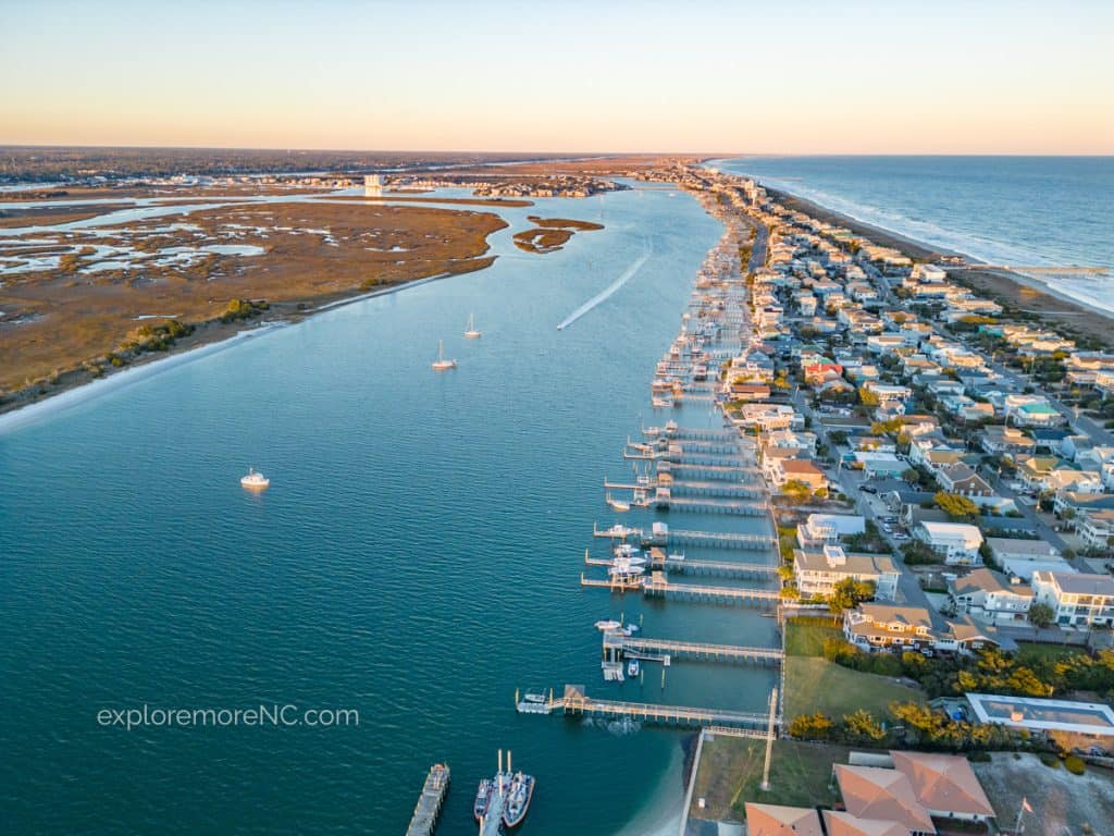 Aerial View of Wrightsville Beach NC looking north