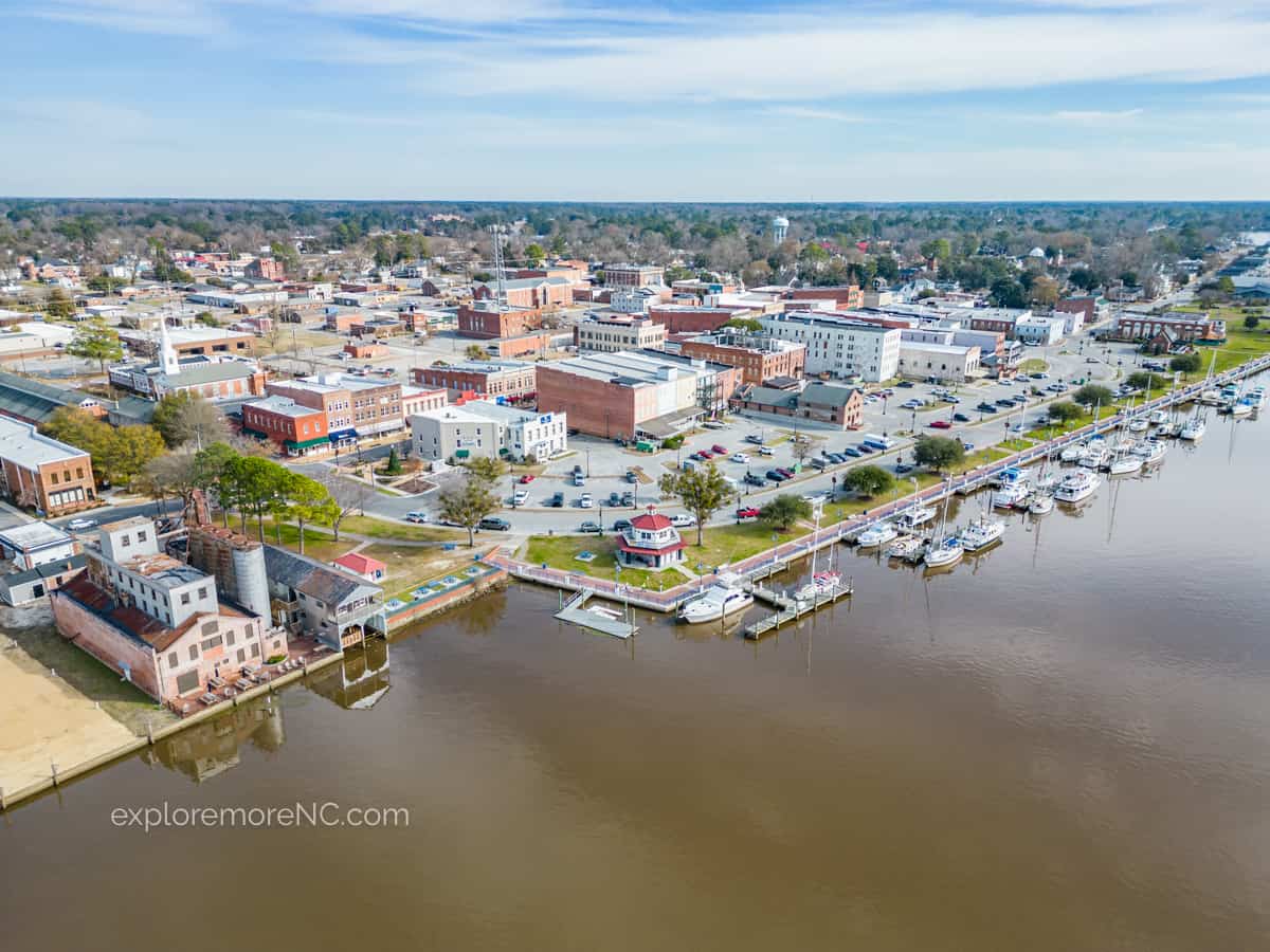 Aerial View of downtown Washington NC